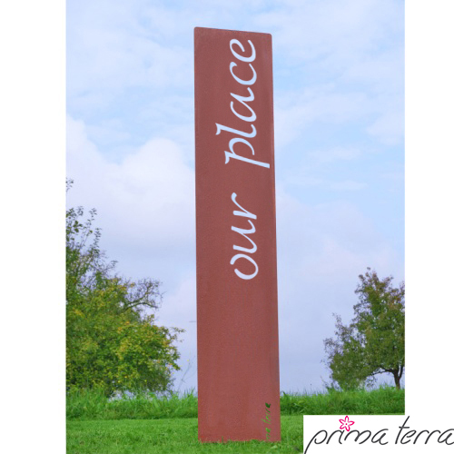 Prima Terra Gartenstele Rost mit Schriftzug Englisch