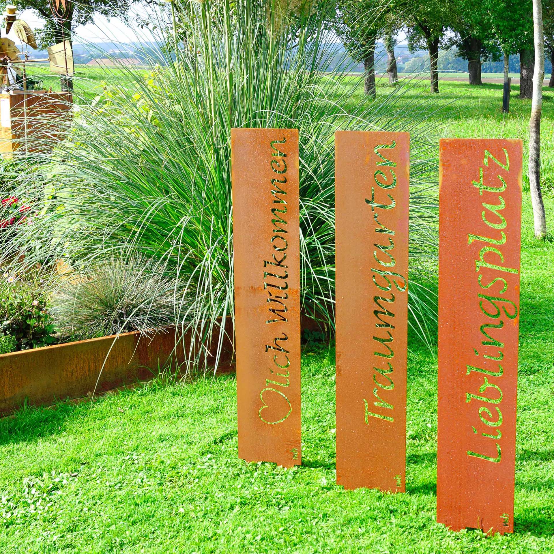 Prima Terra Gartenstele Rost mit Schriftzug Prima Terra Gartenstele Rost mit Schriftzug