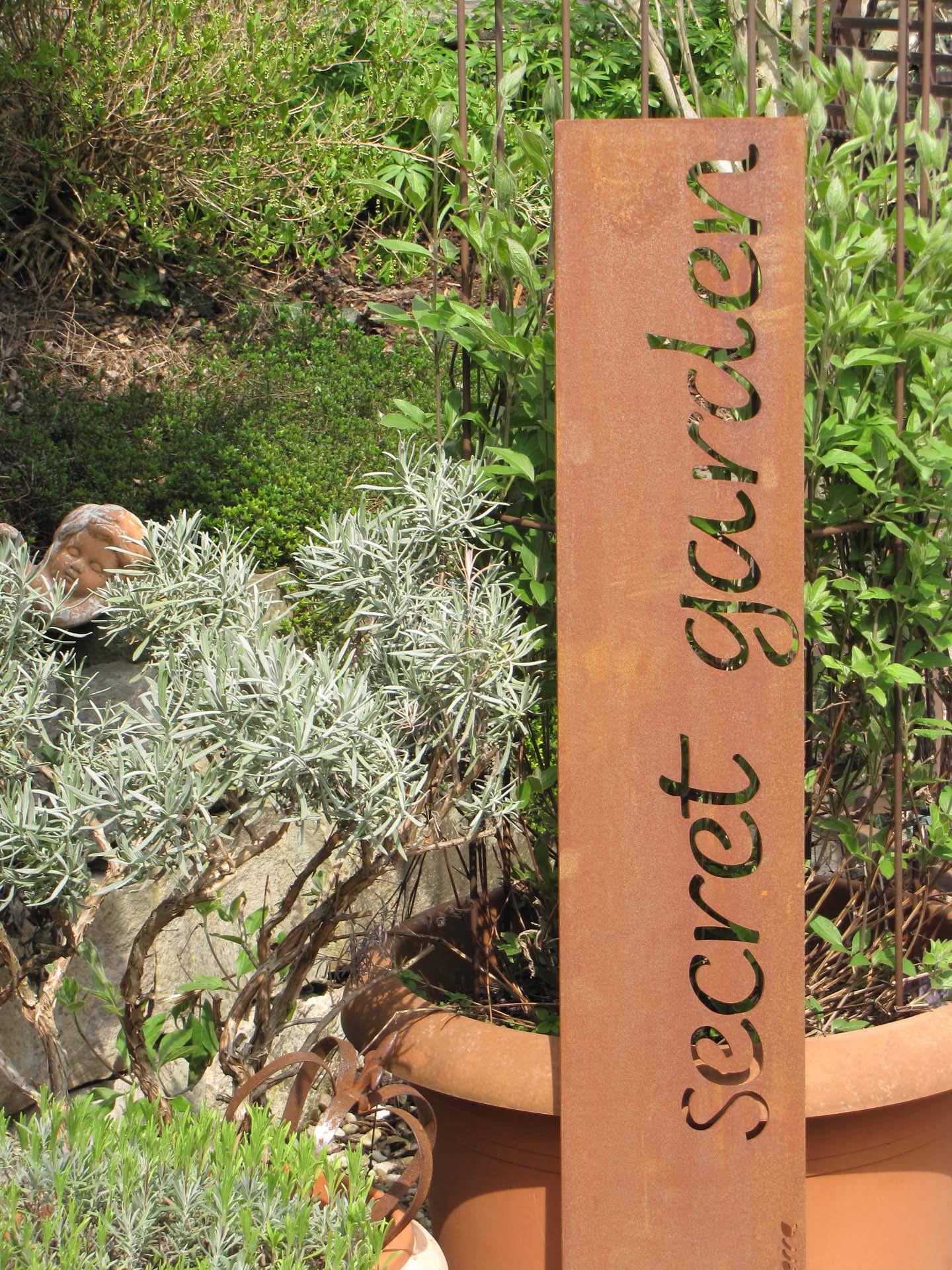 Prima Terra Gartenstele Rost mit Schriftzug Englisch
