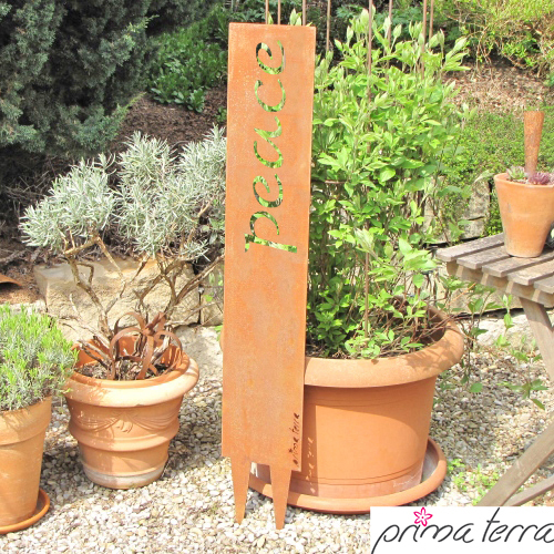 Prima Terra Gartenstele Rost mit Schriftzug Englisch