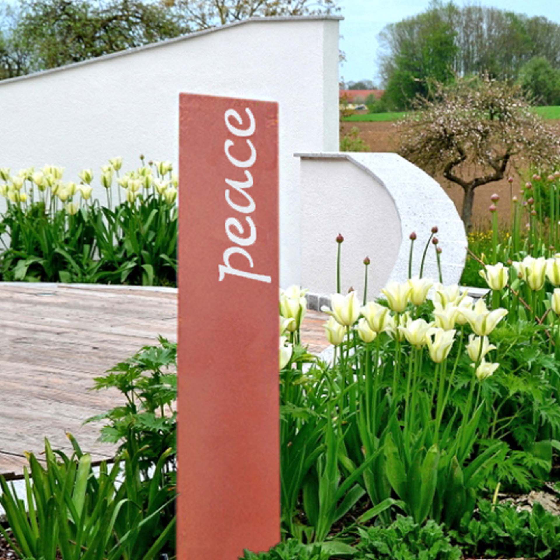 Prima Terra Gartenstele Rost mit Schriftzug Englisch