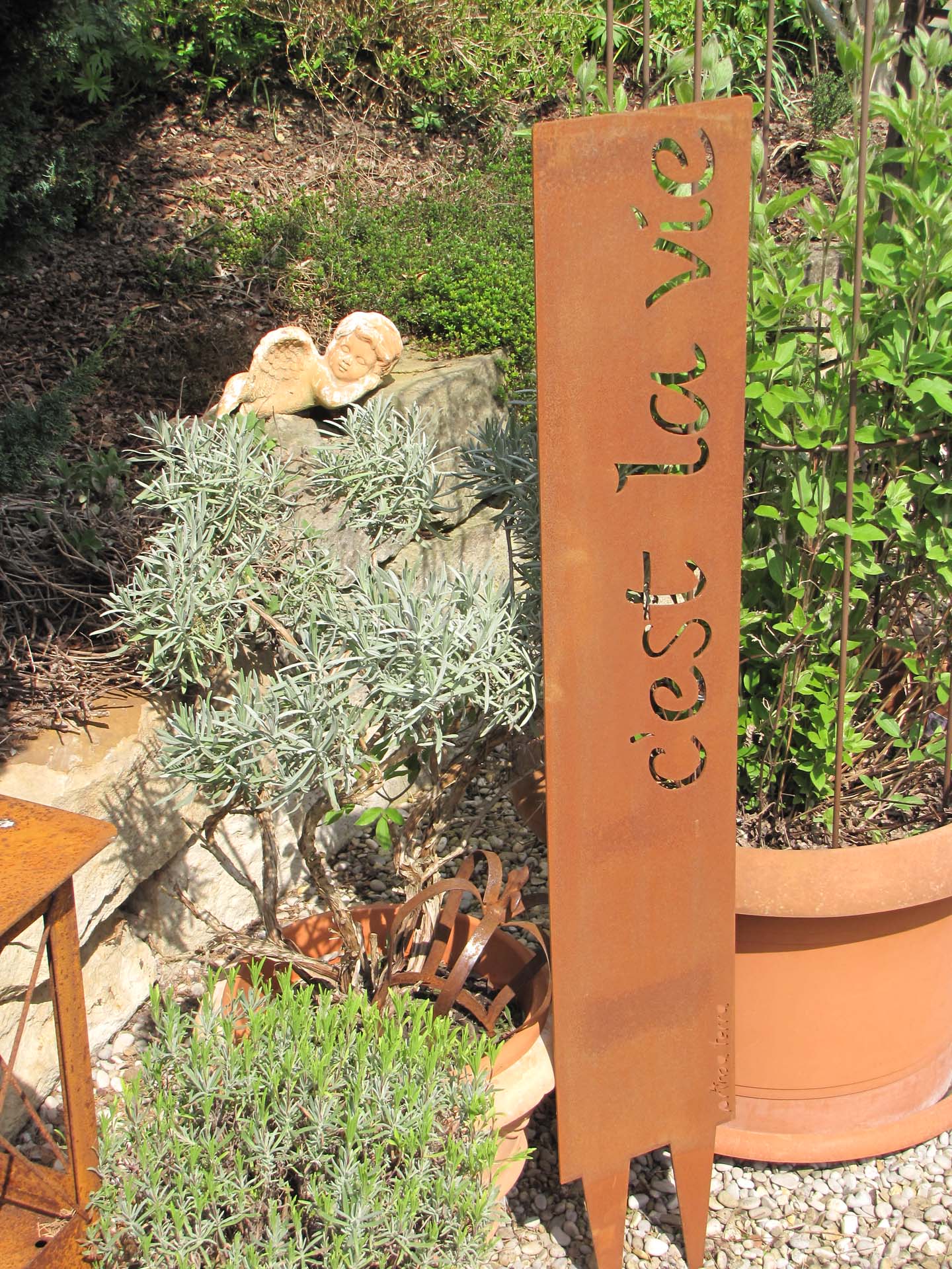 Prima Terra Gartenstele Rost mit Schriftzug Französisch