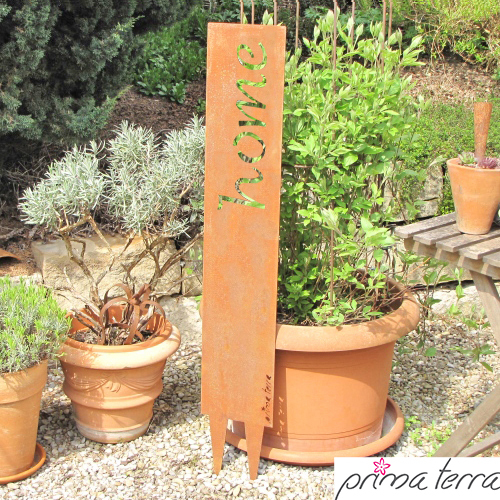 Prima Terra Gartenstele Rost mit Schriftzug Englisch