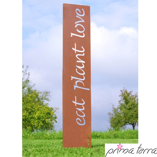 Prima Terra Gartenstele Rost mit Schriftzug Englisch