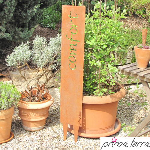 Prima Terra Gartenstele Rost mit Schriftzug Englisch