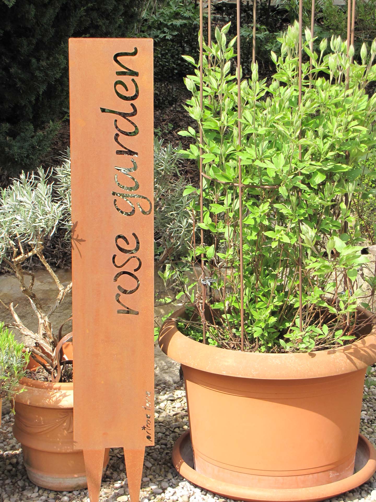 Prima Terra Gartenstele Rost mit Schriftzug Englisch