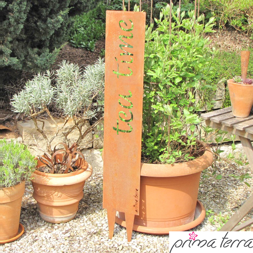 Prima Terra Gartenstele Rost mit Schriftzug Englisch