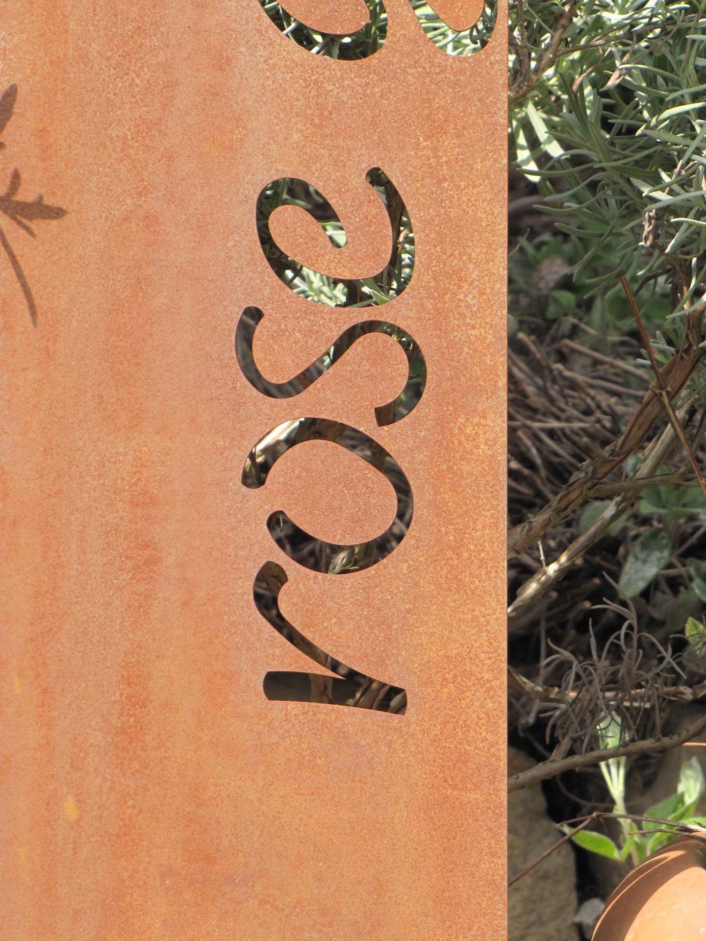 Prima Terra Gartenstele Rost mit Schriftzug Englisch