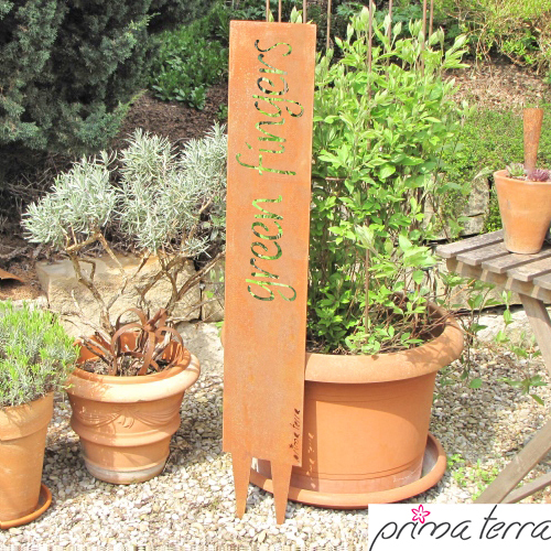 Prima Terra Gartenstele Rost mit Schriftzug Englisch