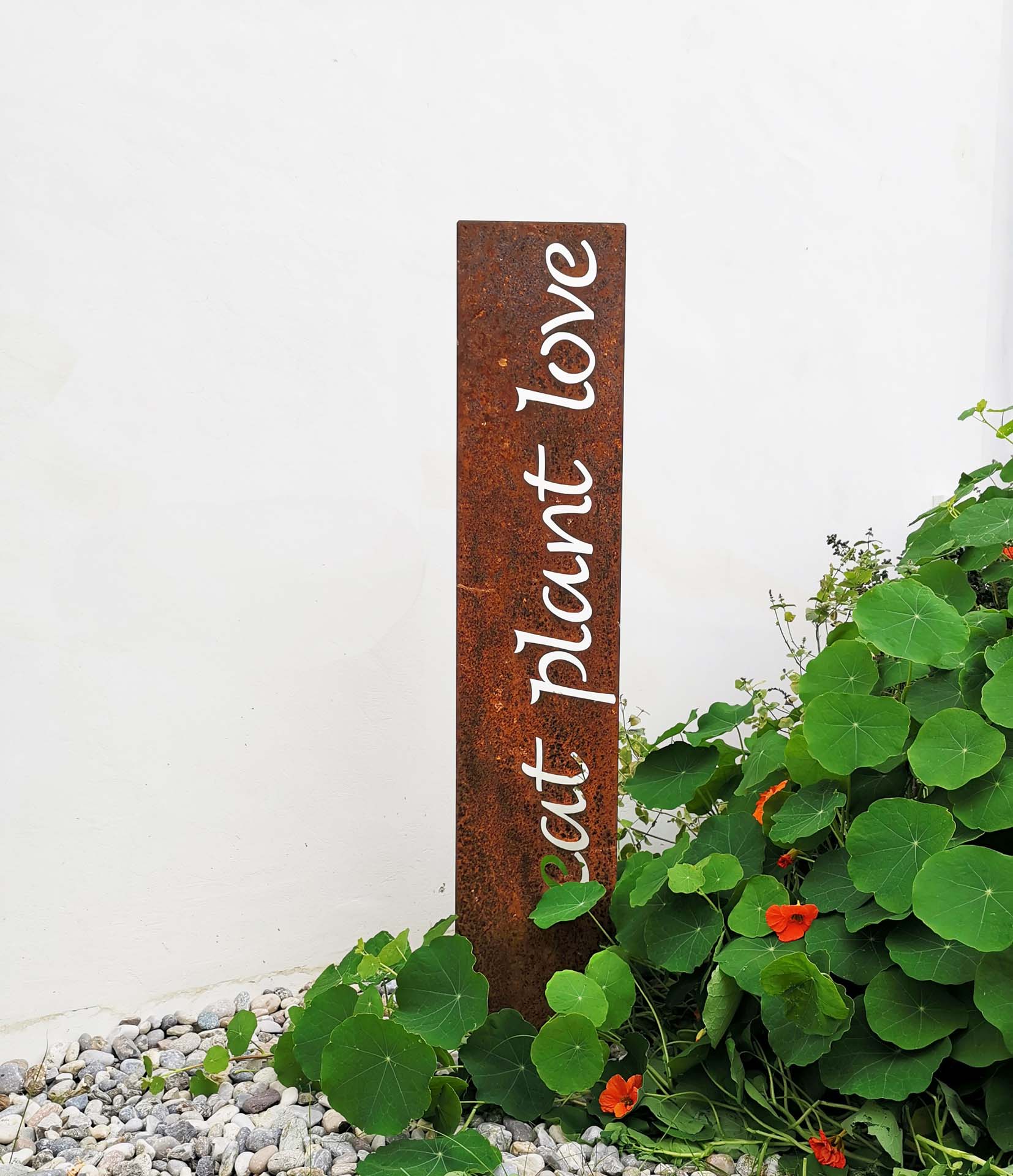 Prima Terra Gartenstele Rost mit Schriftzug Englisch